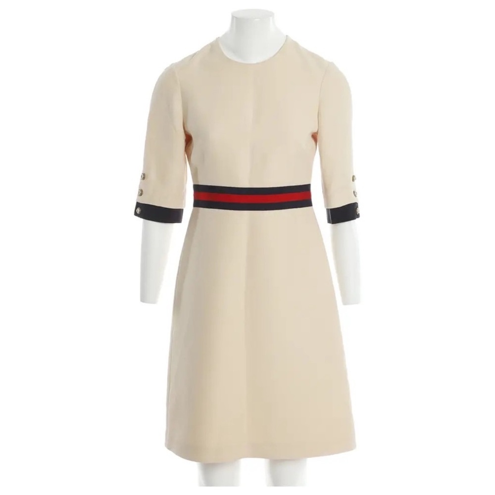 GUCCI Cady Grosgrain Cream Wool Dress
ASO Amal Clooney Size 40